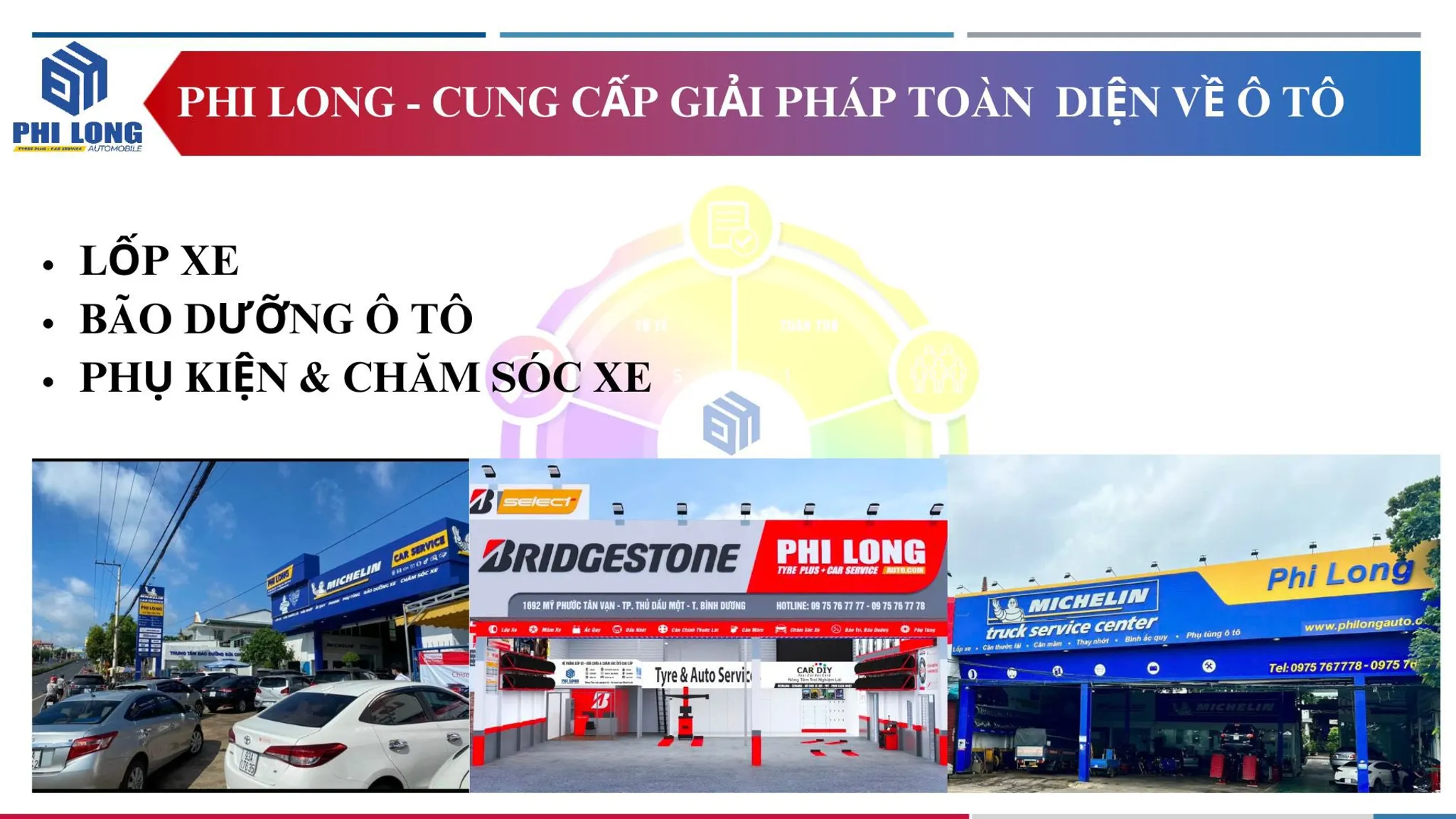 Banner cửa hàng Phi Long Auto. 
