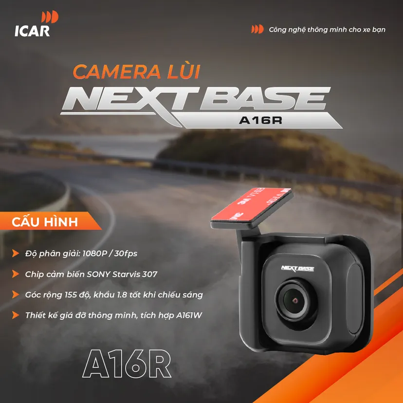 Hình ảnh xe Camera hành trình ICAR Nextbase A16R/A26R (Rear cam)