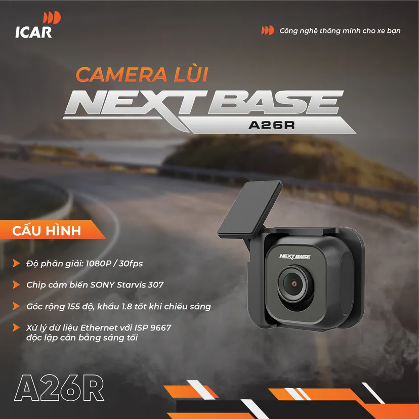 Hình ảnh xe Camera hành trình ICAR Nextbase A16R/A26R (Rear cam)
