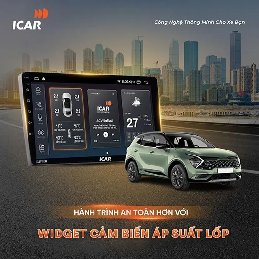 Hình ảnh xe Thiết bị dẫn đường ICAR Android Elliview UE Lite 6