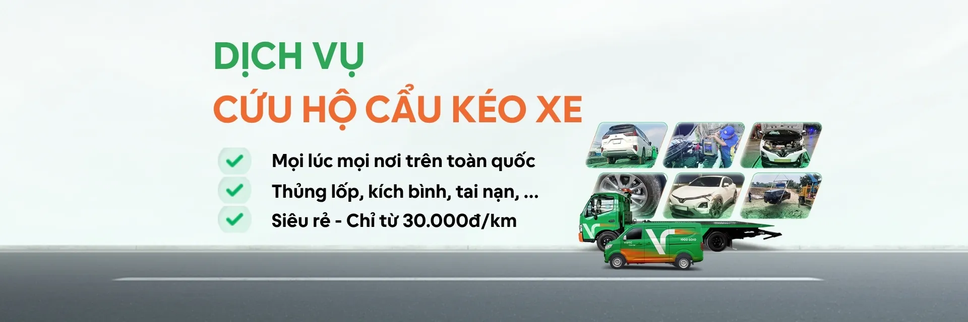 Banner cứu hộ khu vực Cứu hộ cẩu kéo xe